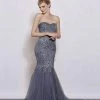 J'Adore Dresses - J3059 Strapless Beaded Lace And Tulle Long Gown