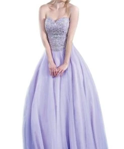 Formal Gowns J'Adore Dresses - J4035T Strapless Beaded Tulle Ballgown