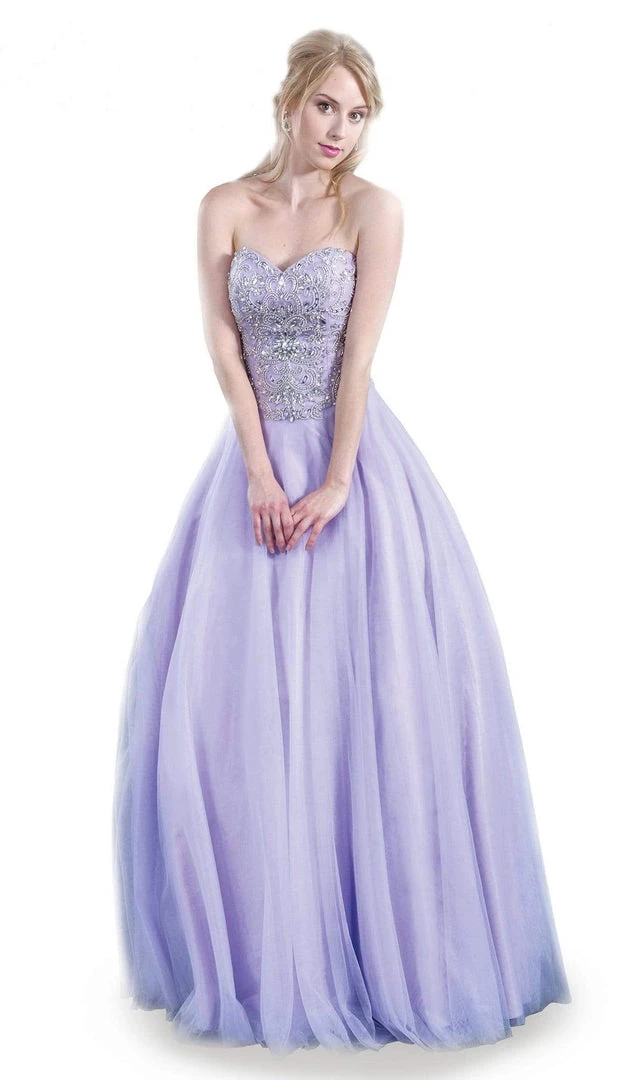 Formal Gowns J'Adore Dresses - J4035T Strapless Beaded Tulle Ballgown 3 Formal Gowns J'Adore Dresses - J4035T Strapless Beaded Tulle Ballgown