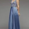 J'Adore Dresses - J4064 Embellished Plunging V-neck Chiffon A-line Dress