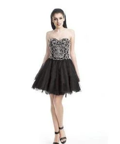 J'Adore Dresses - J5058 Pearl Beaded Strapless A-line Dress