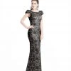 Formal Gowns J'Adore Dresses - J5085B Lace Bateau Trumpet Dress With Train