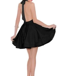 Cocktail Dresses J'Adore Dresses - J6010 Halter V-neck Neoprene Pleated A-line Dress 6 Cocktail Dresses J'Adore Dresses - J6010 Halter V-neck Neoprene Pleated A-line Dress