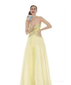 J'Adore Dresses - J6028 Strapless Jeweled Ruched Bodice Ballgown Formal Gowns