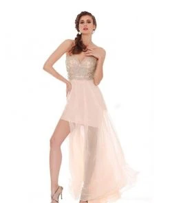 J'Adore Dresses - J6050 Beaded Illusion Overskirt High Slit Gown Formal Gowns