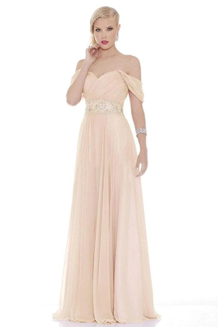 J'Adore Dresses - J6068 Draped Jeweled Empire Waist Long Dress Formal Gowns 3 J'Adore Dresses - J6068 Draped Jeweled Empire Waist Long Dress Formal Gowns