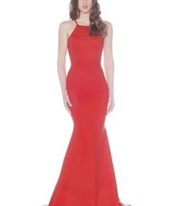 J'Adore Dresses - J7036 Halter Neck Long Mermaid Gown Formal Gowns