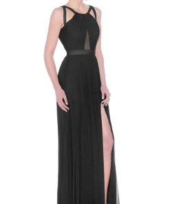 J'Adore Dresses - J7040 Grecian Lycra Mesh Gown Plain Waistband