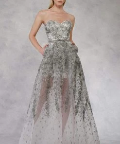 Janique - 17045 Embroidered Sweetheart A-line Dress Formal Gowns 13 Janique - 17045 Embroidered Sweetheart A-line Dress Formal Gowns