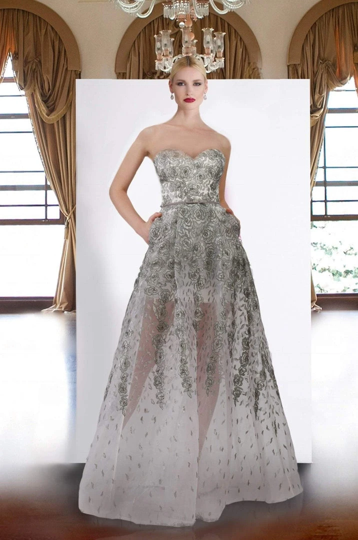 Janique - 17045 Embroidered Sweetheart A-line Dress Formal Gowns 9 Janique - 17045 Embroidered Sweetheart A-line Dress Formal Gowns