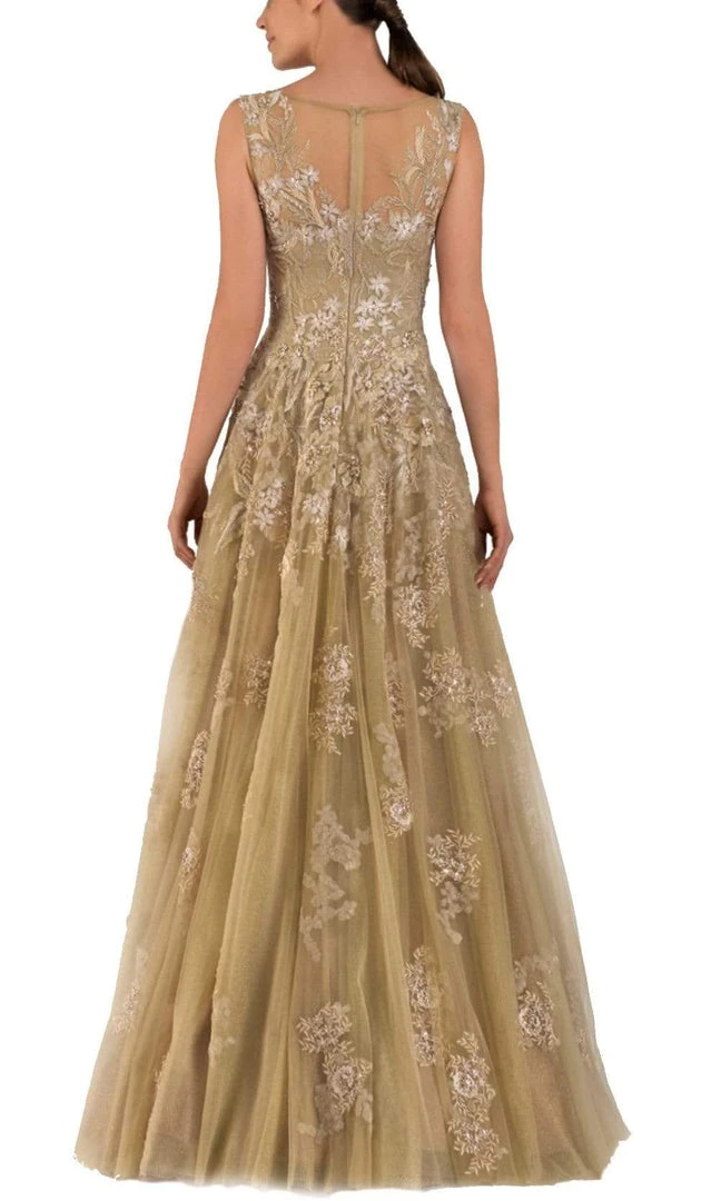 Janique - 71221 Embellished V Neck A-Line Dress 4 Janique - 71221 Embellished V Neck A-Line Dress