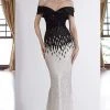 Janique - A18375 Draped Off Shoulder Mermaid Gown Formal Gowns