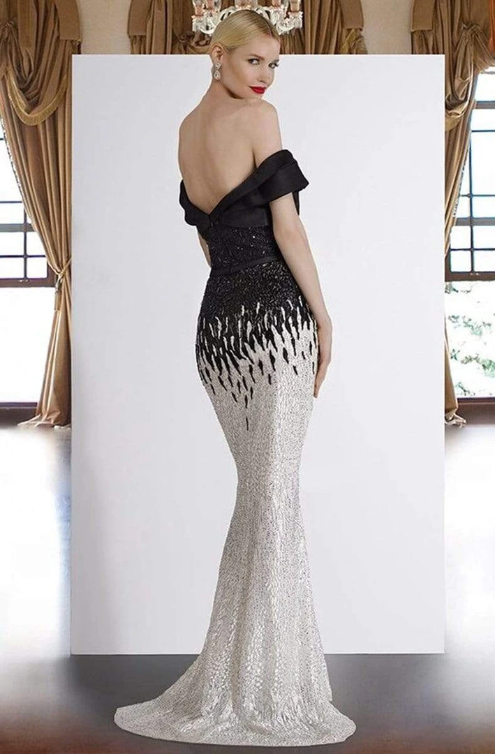 Janique - A18375 Draped Off Shoulder Mermaid Gown Formal Gowns 4 Janique - A18375 Draped Off Shoulder Mermaid Gown Formal Gowns