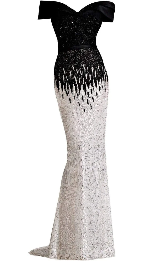 Janique - A18375 Draped Off Shoulder Mermaid Gown Formal Gowns 6 Janique - A18375 Draped Off Shoulder Mermaid Gown Formal Gowns