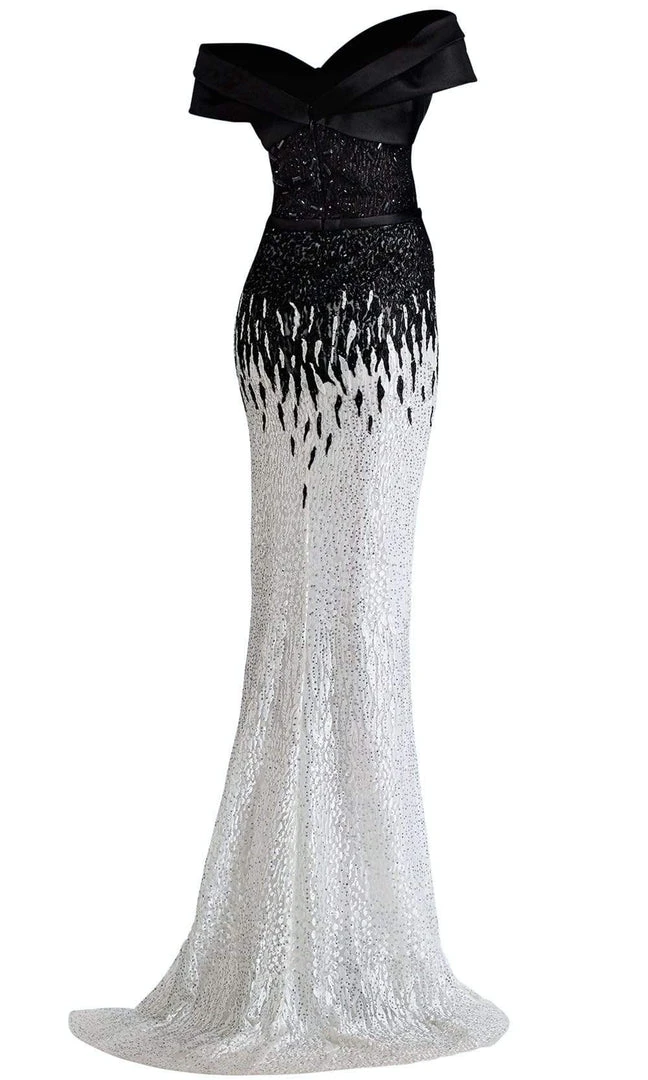 Janique - A18375 Draped Off Shoulder Mermaid Gown Formal Gowns 7 Janique - A18375 Draped Off Shoulder Mermaid Gown Formal Gowns