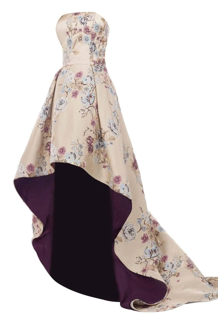 Formal Gowns Janique - Embroidered Printed High-Low Evening Ball Gown W1687 5 Formal Gowns Janique - Embroidered Printed High-Low Evening Ball Gown W1687