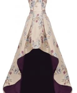 Formal Gowns Janique - Embroidered Printed High-Low Evening Ball Gown W1687 9 Formal Gowns Janique - Embroidered Printed High-Low Evening Ball Gown W1687