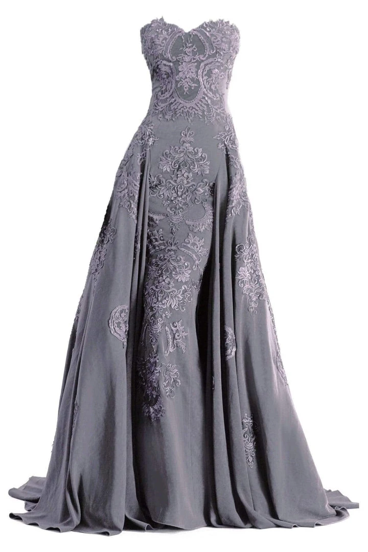 Janique - Embroidered Straight Neck A-line Gown W1691 Formal Gowns 6 Janique - Embroidered Straight Neck A-line Gown W1691 Formal Gowns
