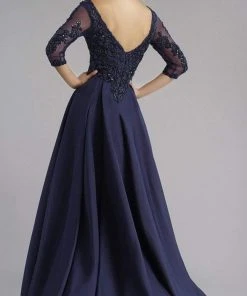 Formal Gowns Janique - Embroidered V-Neck Sleeved Long Mermaid Gown JA3009 17 Formal Gowns Janique - Embroidered V-Neck Sleeved Long Mermaid Gown JA3009