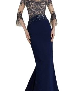 Janique - JA3011 Bedazzled Illusion Jewel Trumpet Dress Formal Gowns 8 Janique - JA3011 Bedazzled Illusion Jewel Trumpet Dress Formal Gowns