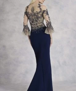 Janique - JA3011 Bedazzled Illusion Jewel Trumpet Dress Formal Gowns 7 Janique - JA3011 Bedazzled Illusion Jewel Trumpet Dress Formal Gowns