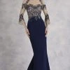 Janique - JA3011 Bedazzled Illusion Jewel Trumpet Dress Formal Gowns