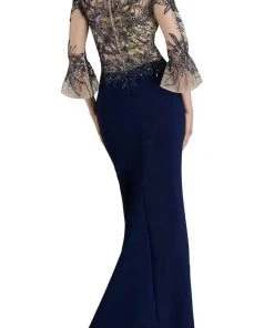 Janique - JA3011 Bedazzled Illusion Jewel Trumpet Dress Formal Gowns 9 Janique - JA3011 Bedazzled Illusion Jewel Trumpet Dress Formal Gowns