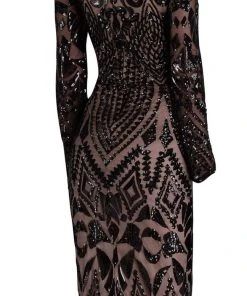 Cocktail Dresses Janique - JA3023 Sequined Long Sleeve Off-Shoulder Sheath Dress 11 Cocktail Dresses Janique - JA3023 Sequined Long Sleeve Off-Shoulder Sheath Dress