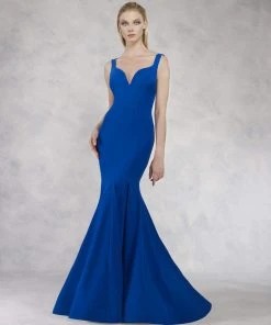 Janique - JQ1820 Sleeveless Vibrant Crepe Mermaid Gown