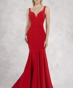 Janique - JQ1820 Sleeveless Vibrant Crepe Mermaid Gown