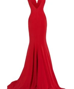 Janique - JQ1820 Sleeveless Vibrant Crepe Mermaid Gown