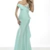 Janique - Strapless Asymmetric Fold-Over Neckline Long Gown C1691