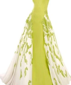 Formal Gowns Janique - Strapless Sweetheart Filigree Overlay Gown W1376