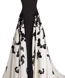 Formal Gowns Janique - Strapless Sweetheart Filigree Overlay Gown W1376