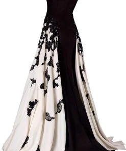 Formal Gowns Janique - Strapless Sweetheart Filigree Overlay Gown W1376