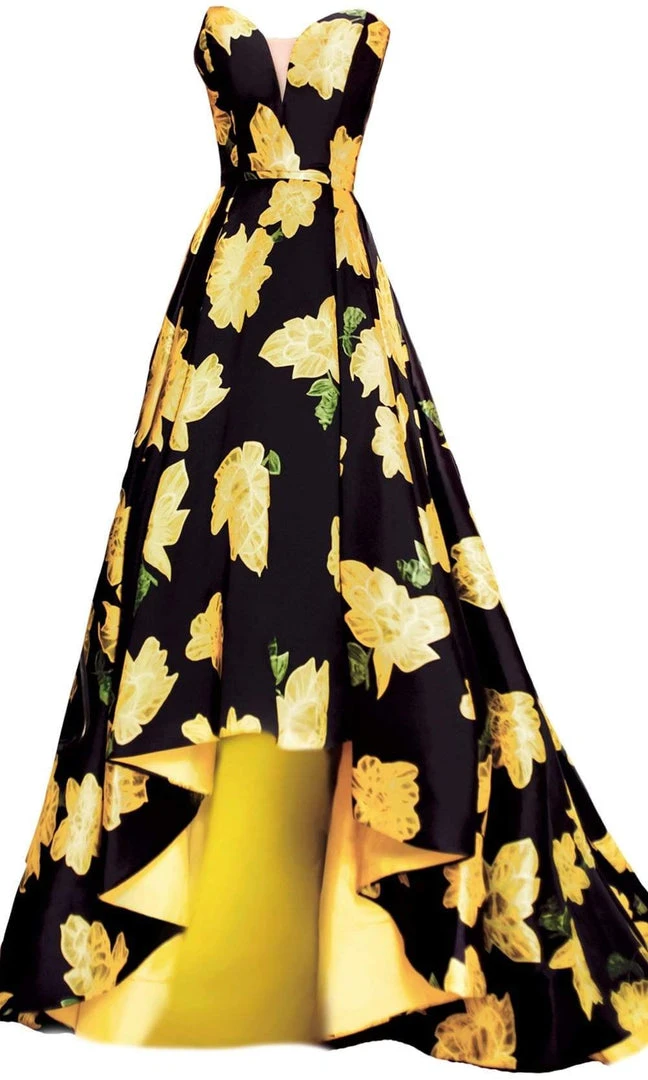 Janique - Strapless Sweetheart Hi-Lo Floral Ballgown JA2002 11 Janique - Strapless Sweetheart Hi-Lo Floral Ballgown JA2002