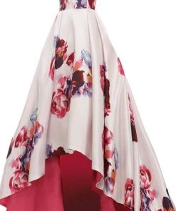 Janique - Strapless Sweetheart Hi-Lo Floral Ballgown JA2002 22 Janique - Strapless Sweetheart Hi-Lo Floral Ballgown JA2002