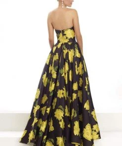 Janique - Strapless Sweetheart Hi-Lo Floral Ballgown JA2002 18 Janique - Strapless Sweetheart Hi-Lo Floral Ballgown JA2002