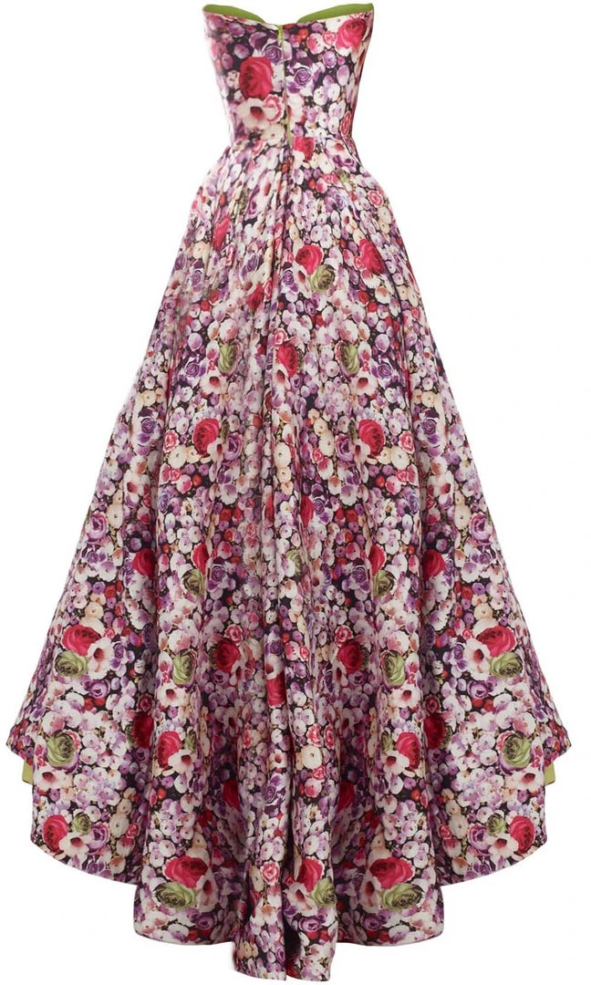 Janique - Strapless Sweetheart Hi-Lo Floral Ballgown JA2002 13 Janique - Strapless Sweetheart Hi-Lo Floral Ballgown JA2002