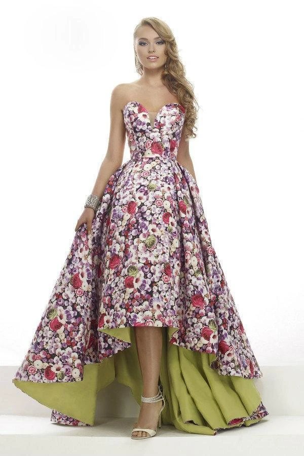Janique - Strapless Sweetheart Hi-Lo Floral Ballgown JA2002 7 Janique - Strapless Sweetheart Hi-Lo Floral Ballgown JA2002