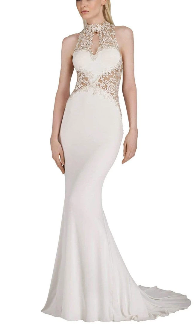 Janique - W974 Jersey Gown In Ivory Formal Gowns 3 Janique - W974 Jersey Gown In Ivory Formal Gowns