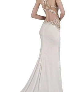 Janique - W974 Jersey Gown In Ivory Formal Gowns 6 Janique - W974 Jersey Gown In Ivory Formal Gowns