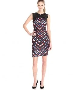 Jax - 1ZBJ93M Multi-Colored V Printed Dress