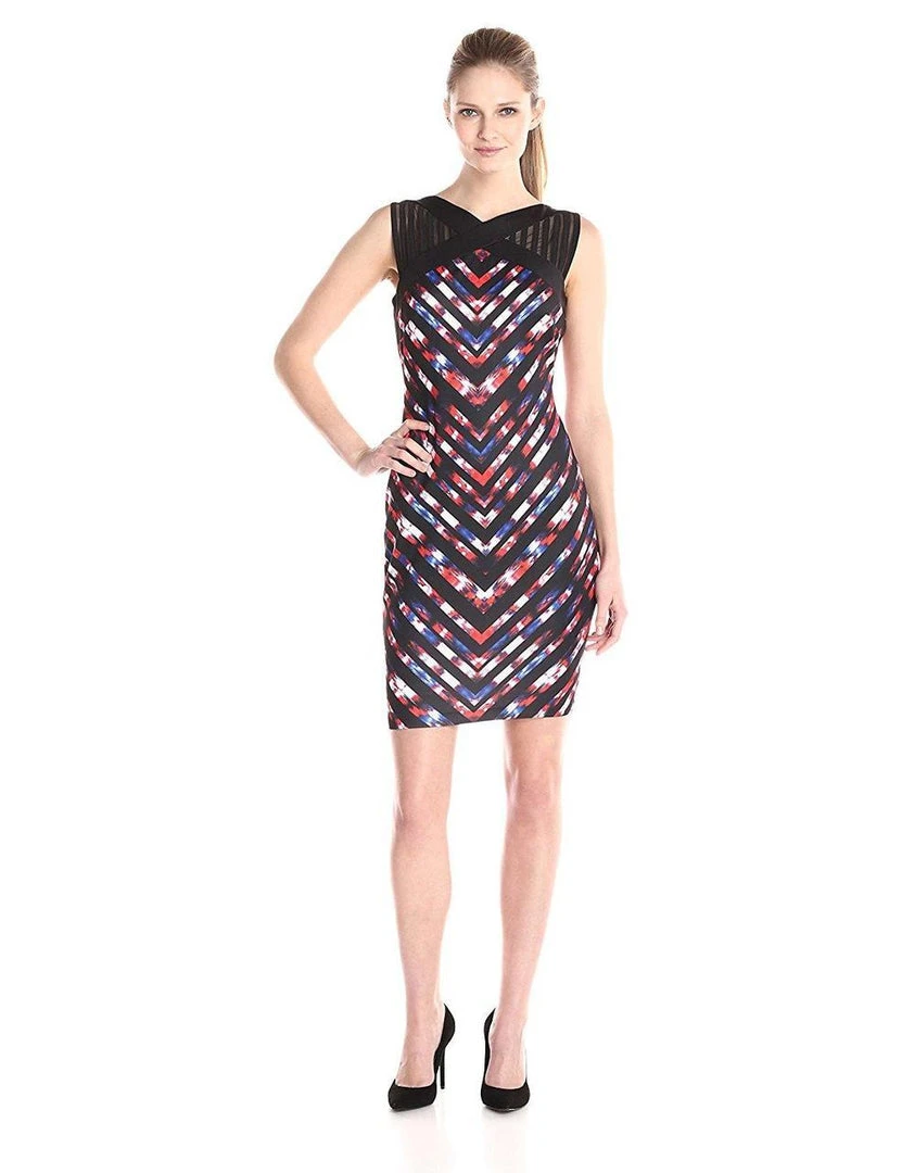 Jax - 1ZBJ93M Multi-Colored V Printed Dress 3 Jax - 1ZBJ93M Multi-Colored V Printed Dress