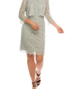 Cocktail Dresses Jessica Howard - JH8M5167 Two Piece Lace Fitted Dress With Jacket