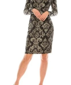 Jessica Howard - JH9M8684 Damask Printed Sheath Dress