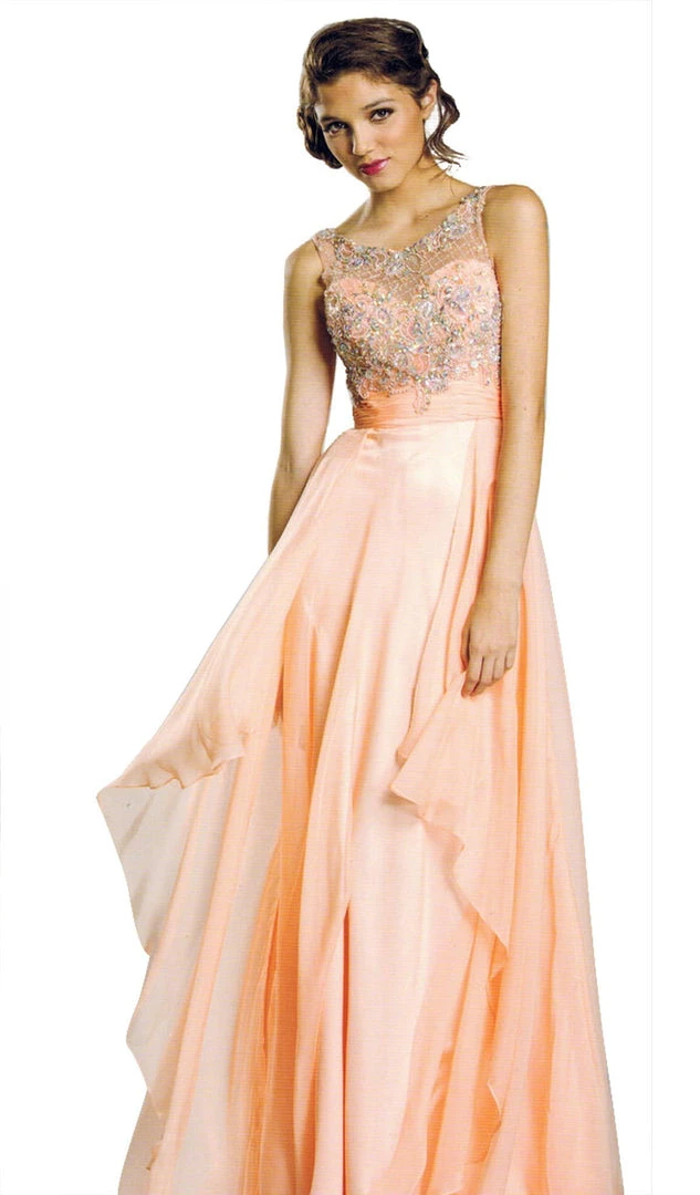 Aspeed Design - Jewel Embellished Layered Chiffon Prom Dress 5 Aspeed Design - Jewel Embellished Layered Chiffon Prom Dress
