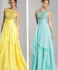 Aspeed Design - Jewel Embellished Layered Chiffon Prom Dress 13 Aspeed Design - Jewel Embellished Layered Chiffon Prom Dress