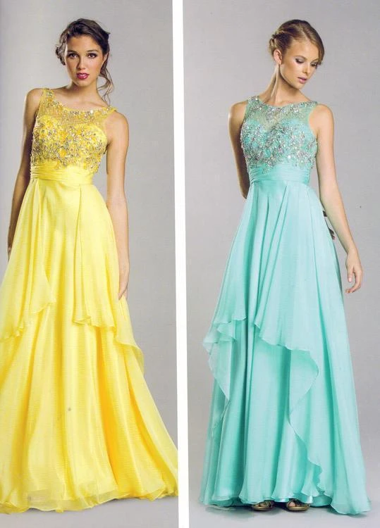 Aspeed Design - Jewel Embellished Layered Chiffon Prom Dress 8 Aspeed Design - Jewel Embellished Layered Chiffon Prom Dress