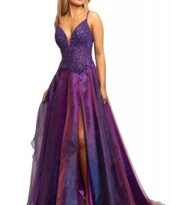 Johnathan Kayne - 2006 Embellished Deep V-neck A-line Gown